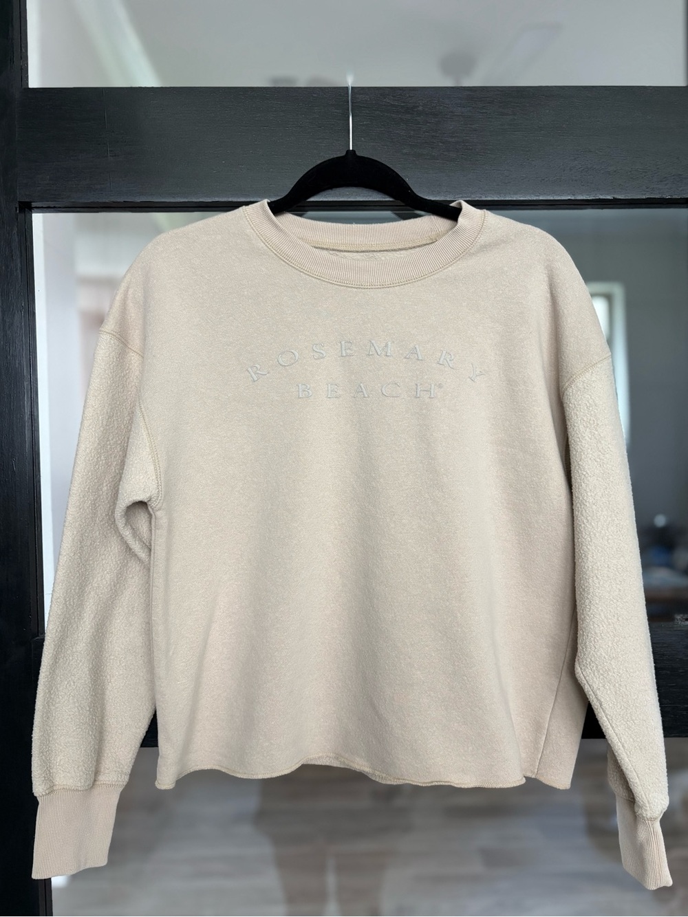 Rosemary Beach Fleece Sherpa Crewneck Sweatshirt Oatmeal League 91 - Small - Picture 2 of 10